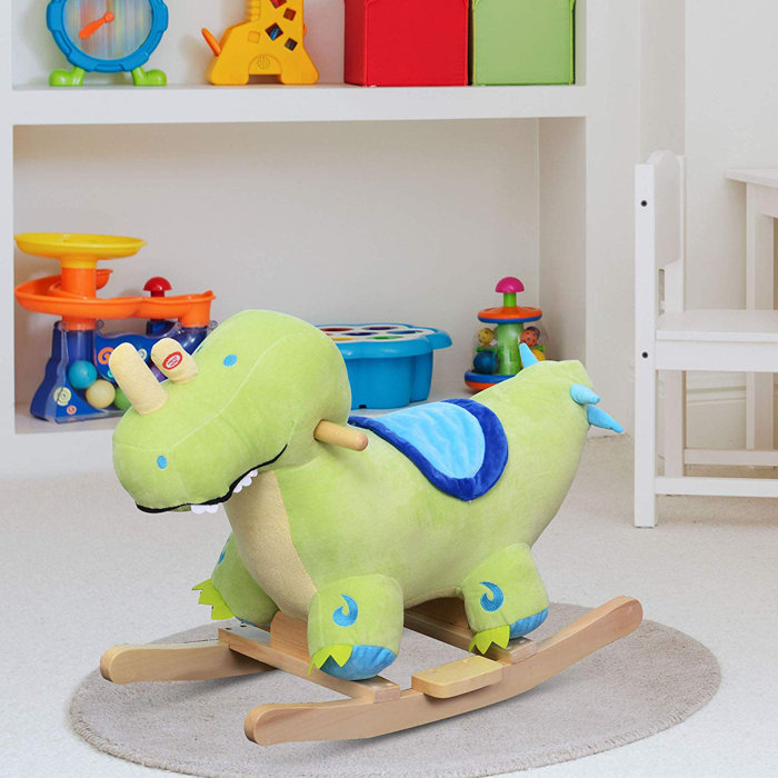 plush dinosaur rocking horse